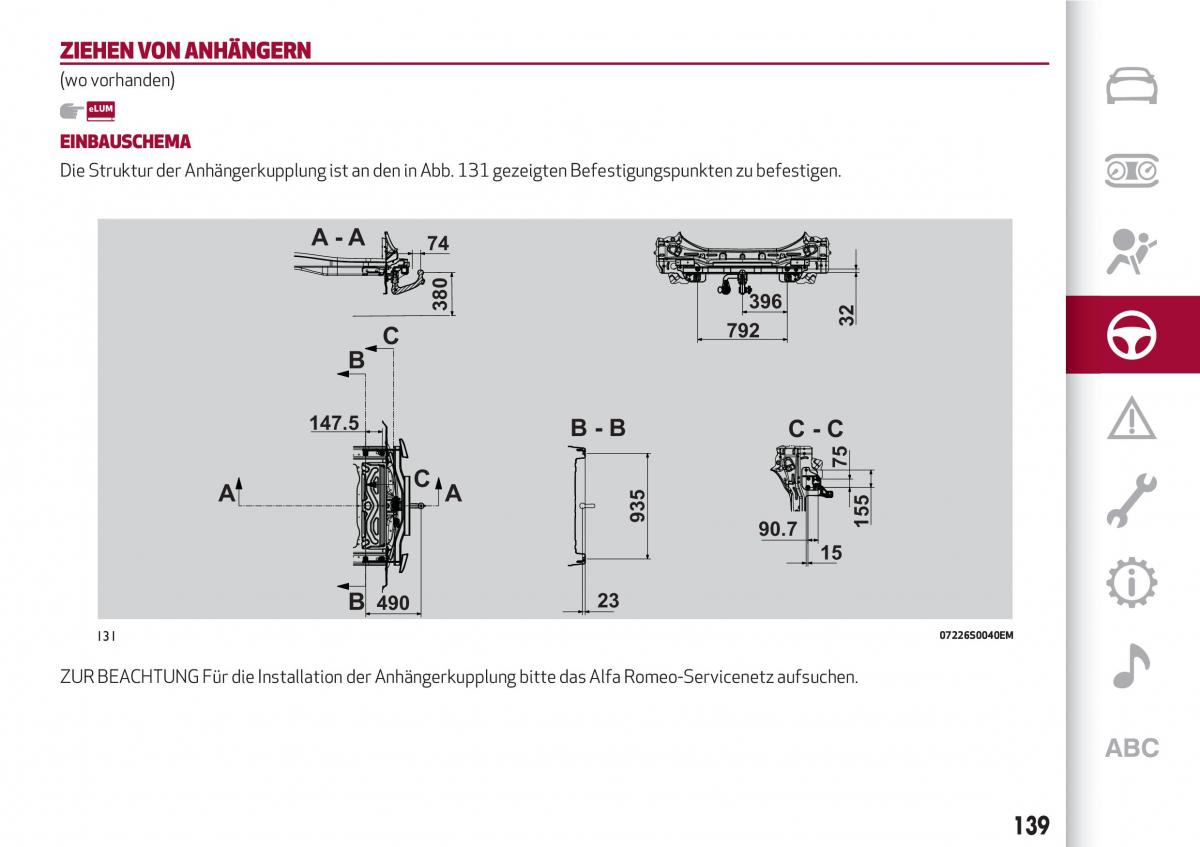 Alfa Romeo Giulia Handbuch / page 141