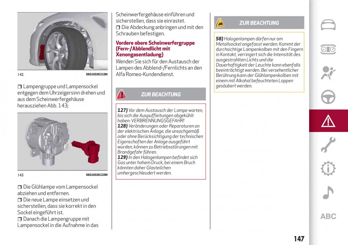 Alfa Romeo Giulia Handbuch / page 149