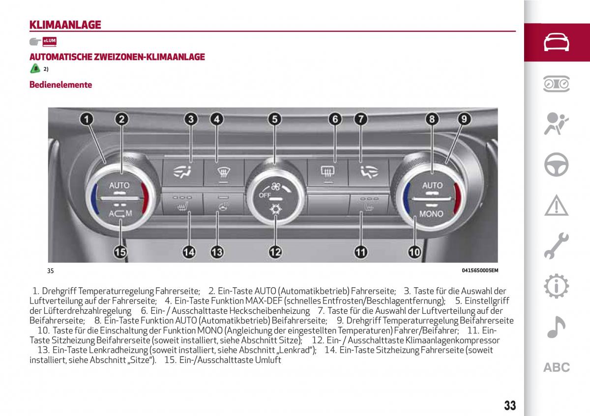 Alfa Romeo Giulia Handbuch / page 35