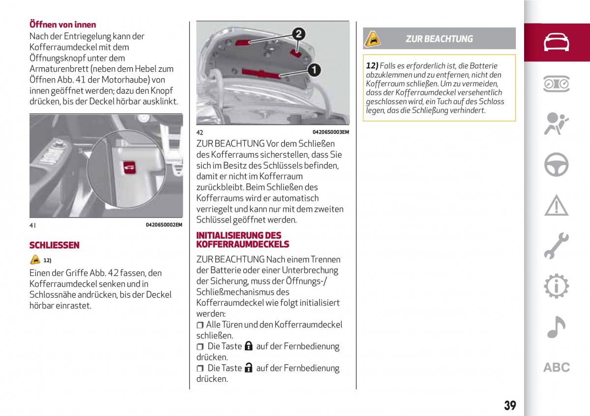 Alfa Romeo Giulia Handbuch / page 41