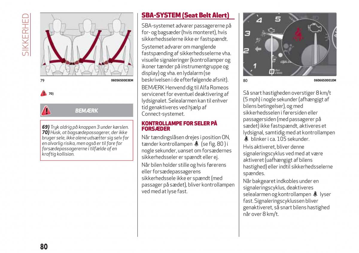 Alfa Romeo Giulia Bilens instruktionsbog / page 82