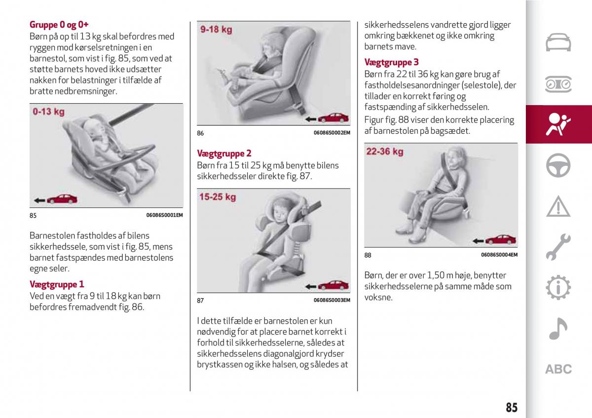 Alfa Romeo Giulia Bilens instruktionsbog / page 87