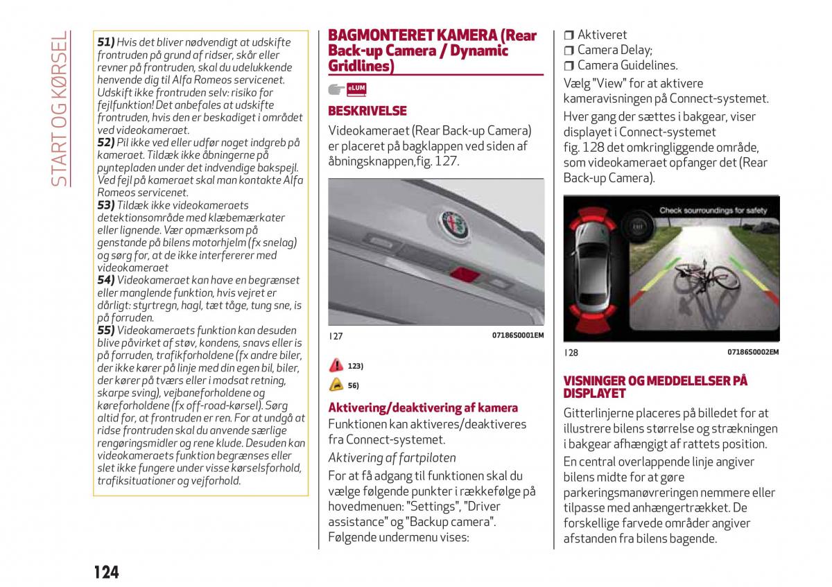 Alfa Romeo Giulia Bilens instruktionsbog / page 126