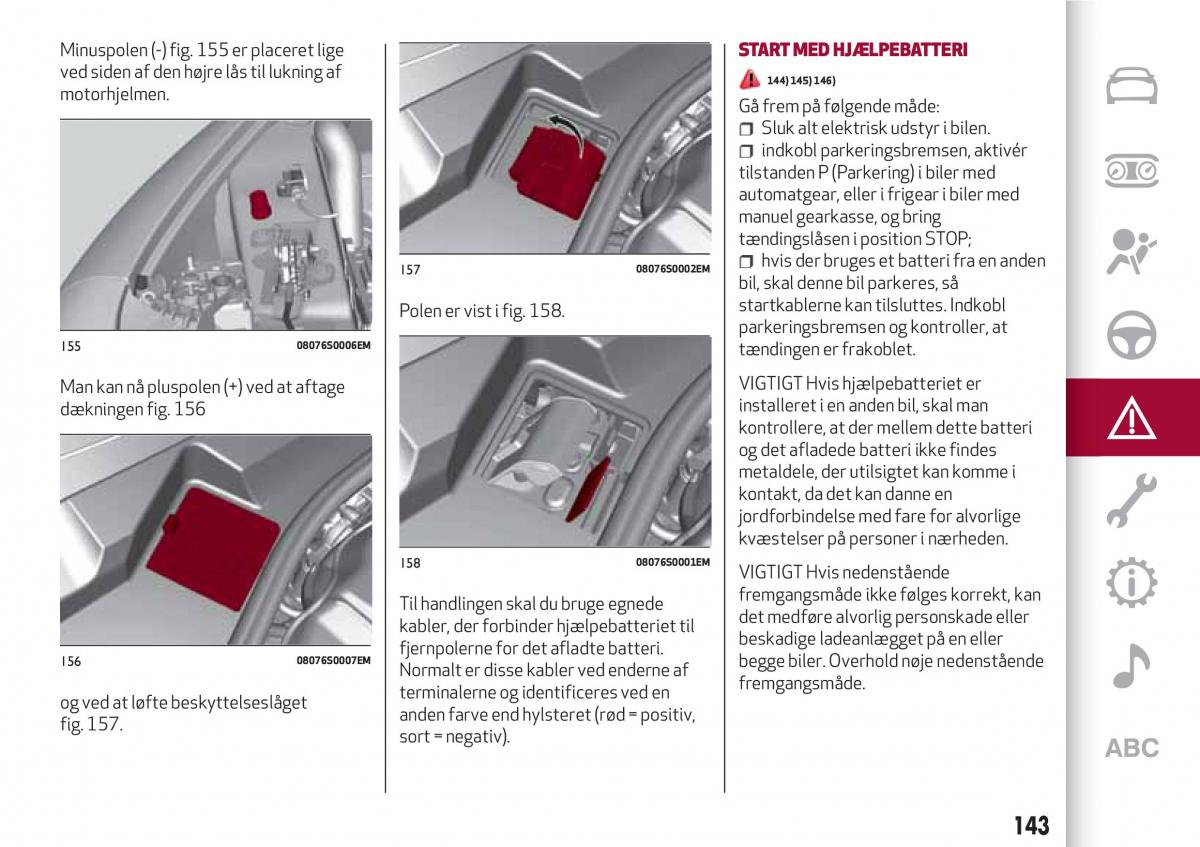 Alfa Romeo Giulia Bilens instruktionsbog / page 145