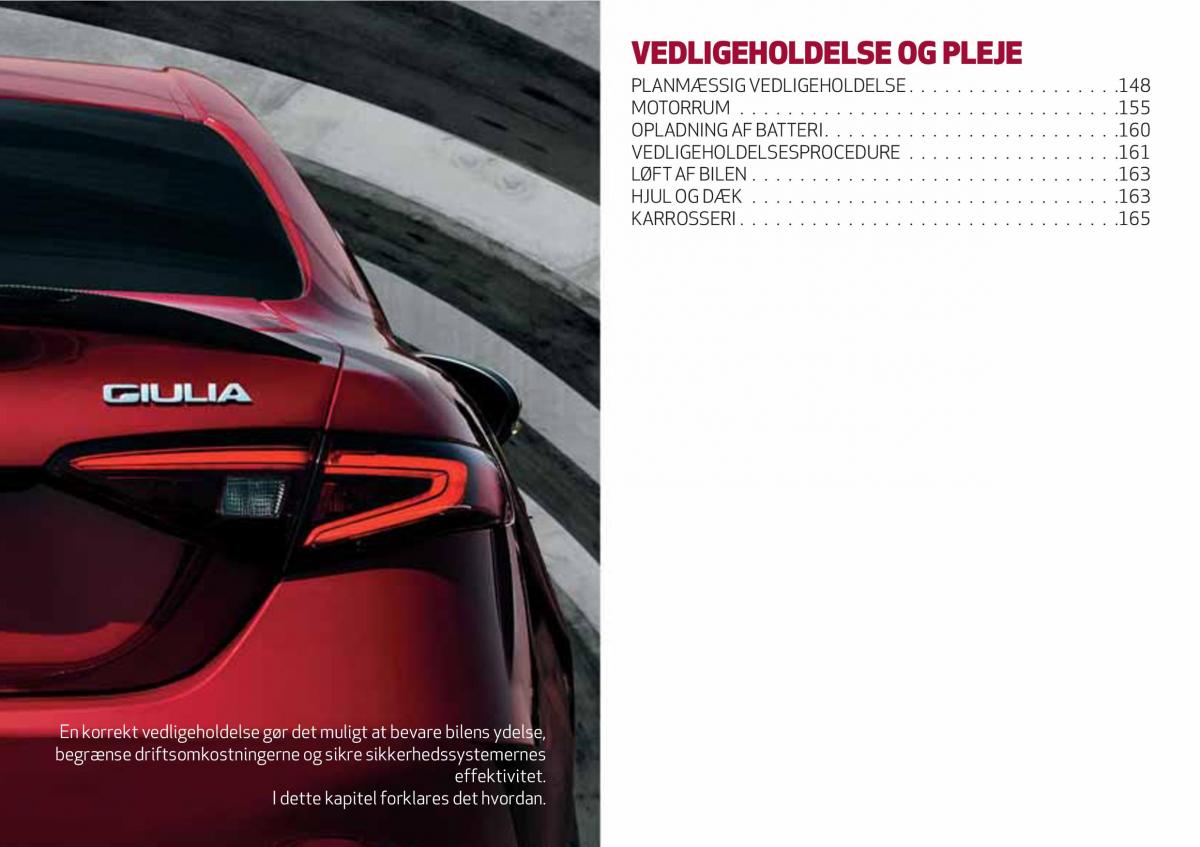 Alfa Romeo Giulia Bilens instruktionsbog / page 149