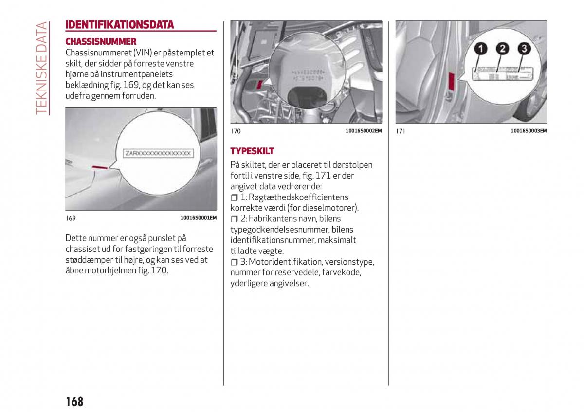 Alfa Romeo Giulia Bilens instruktionsbog / page 170