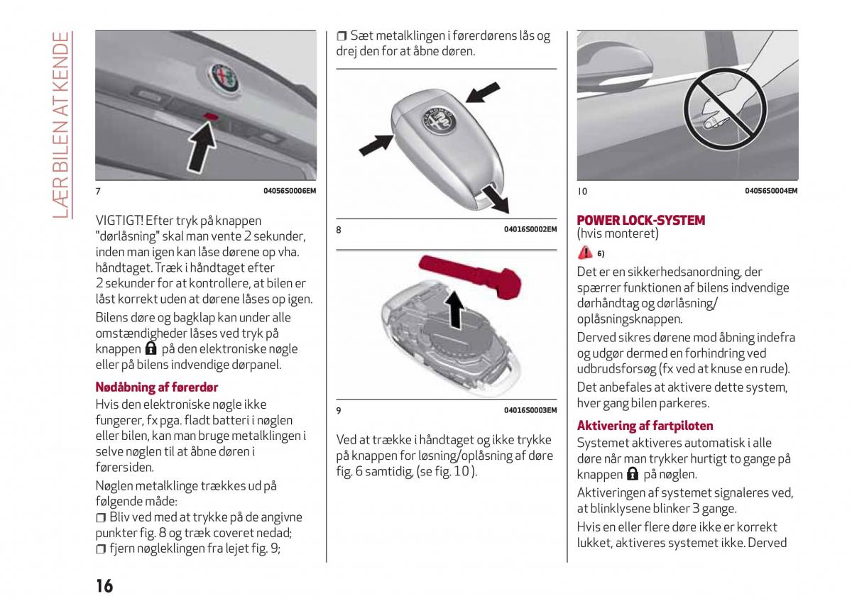 Alfa Romeo Giulia Bilens instruktionsbog / page 18