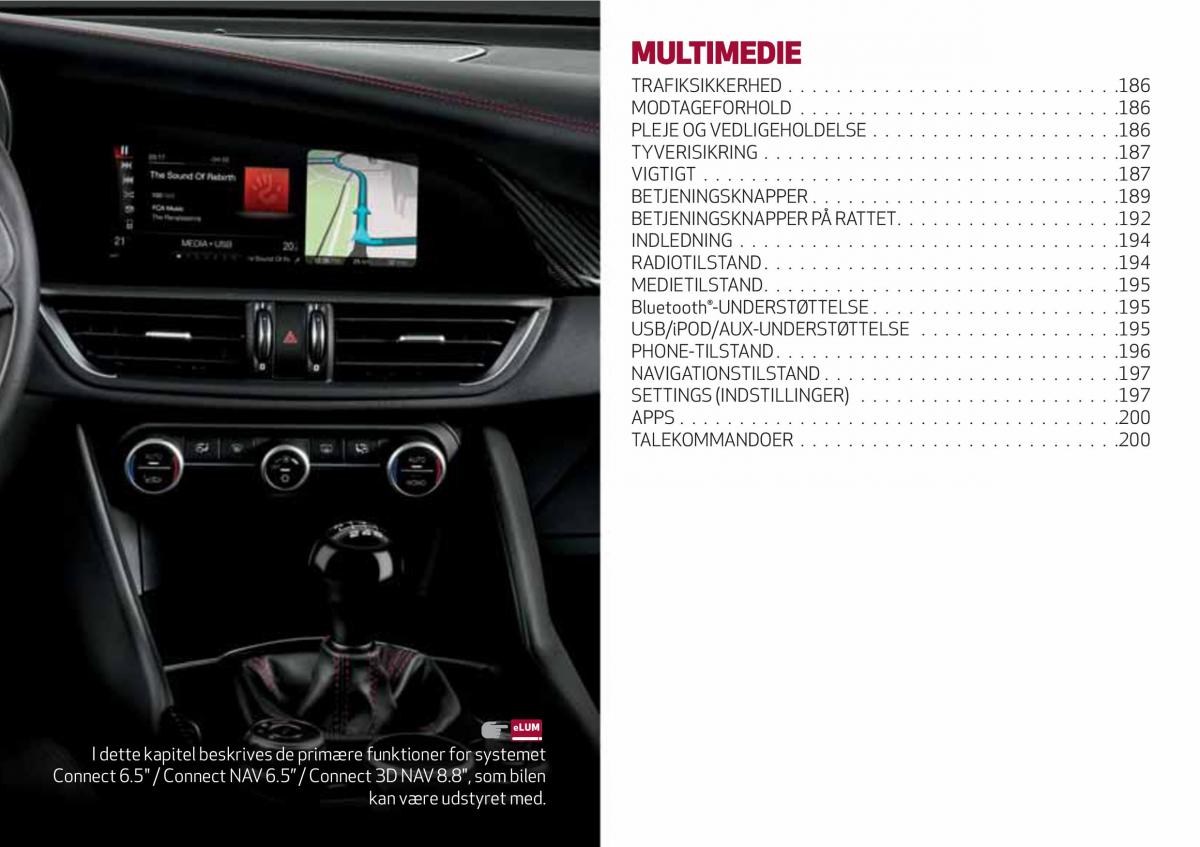 Alfa Romeo Giulia Bilens instruktionsbog / page 187