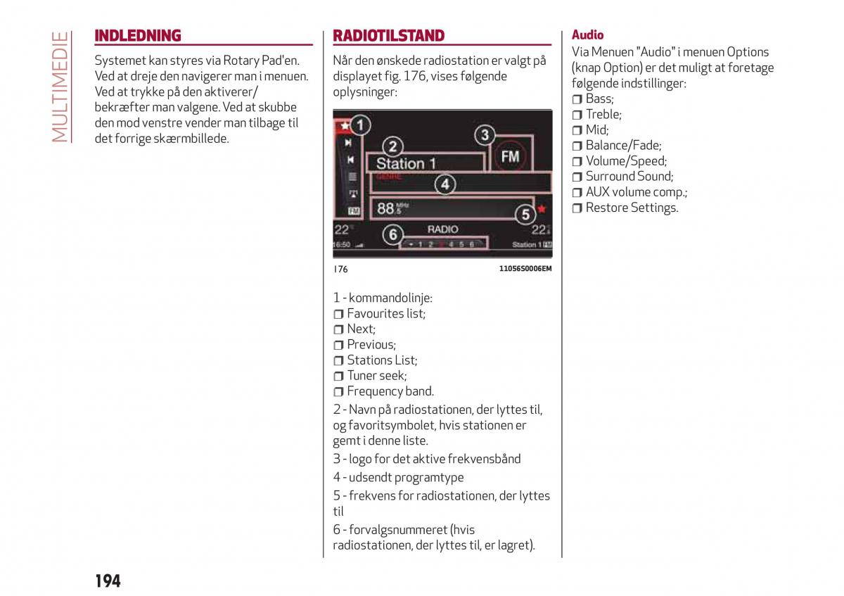 Alfa Romeo Giulia Bilens instruktionsbog / page 196