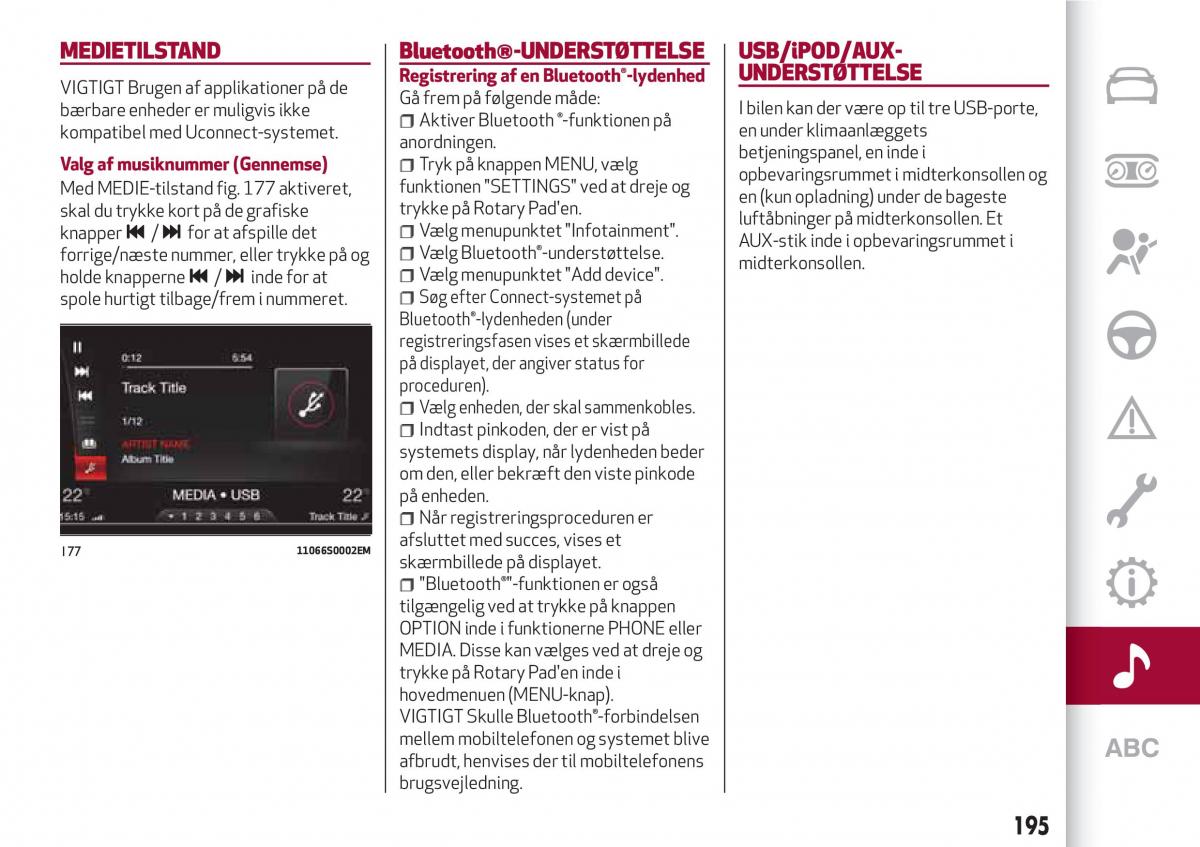 Alfa Romeo Giulia Bilens instruktionsbog / page 197