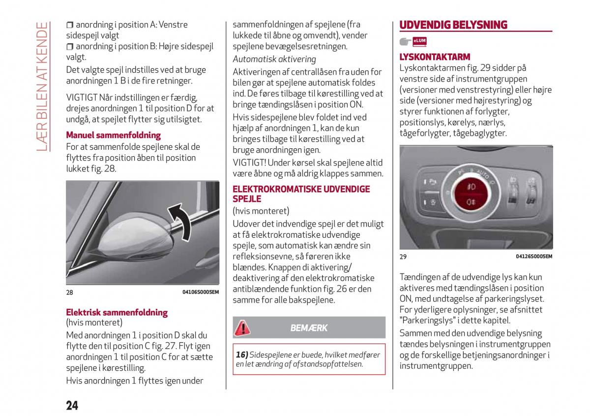 Alfa Romeo Giulia Bilens instruktionsbog / page 26