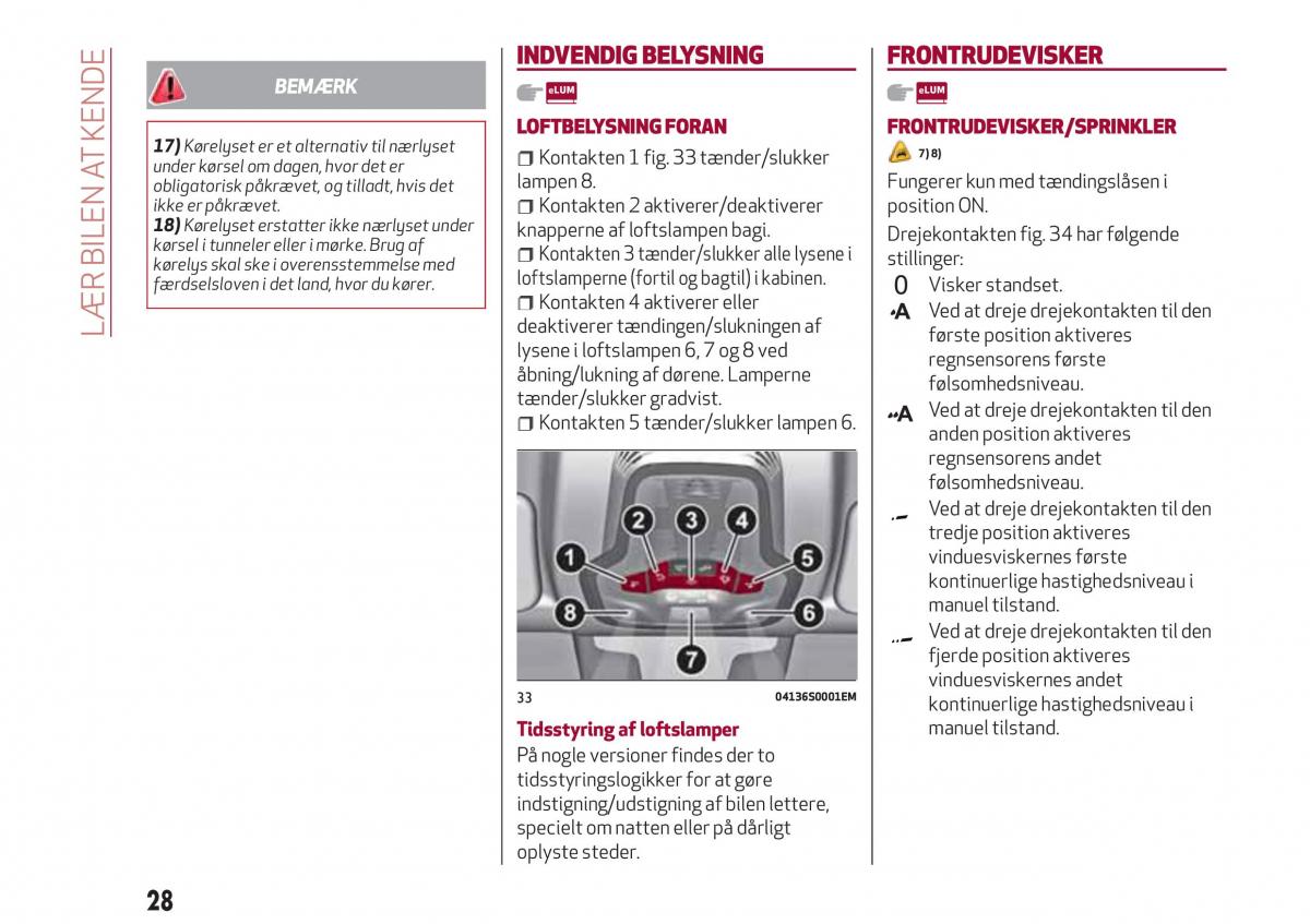 Alfa Romeo Giulia Bilens instruktionsbog / page 30