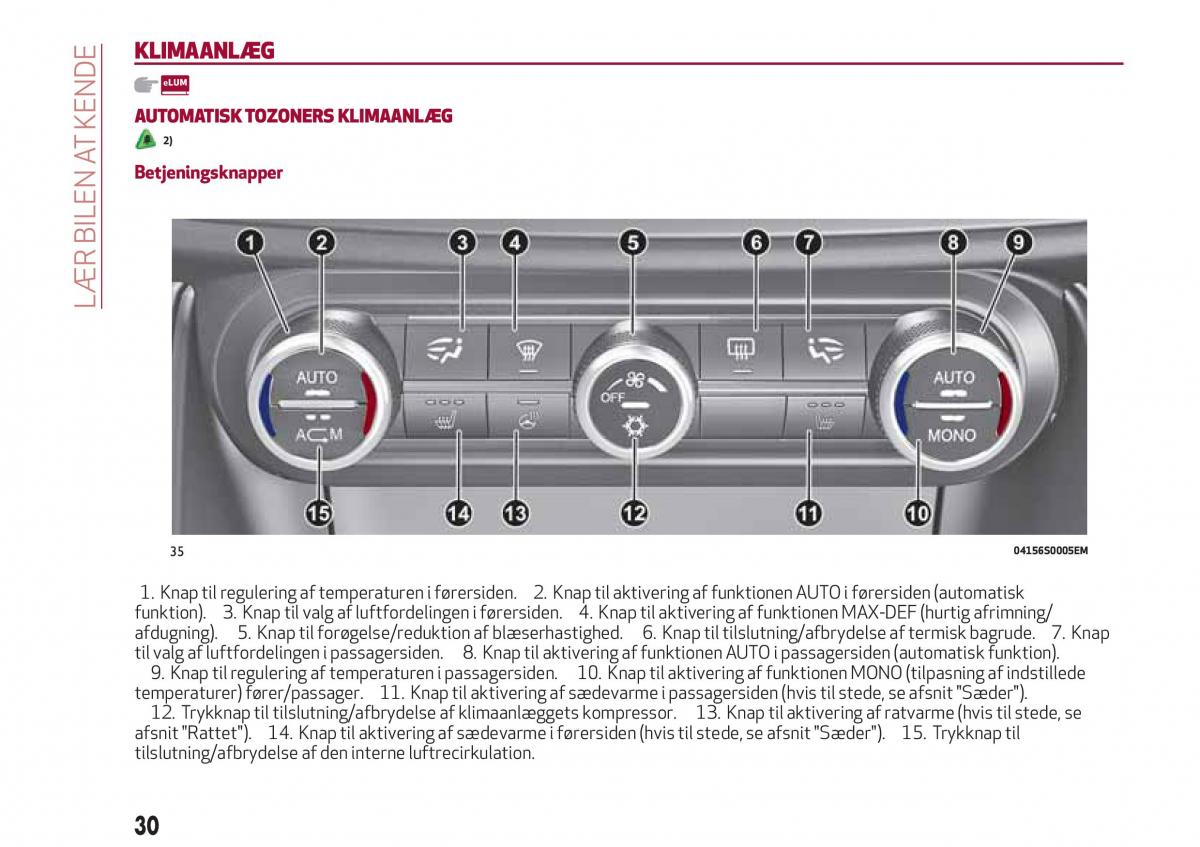 Alfa Romeo Giulia Bilens instruktionsbog / page 32