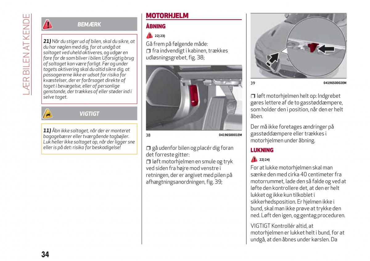 Alfa Romeo Giulia Bilens instruktionsbog / page 36