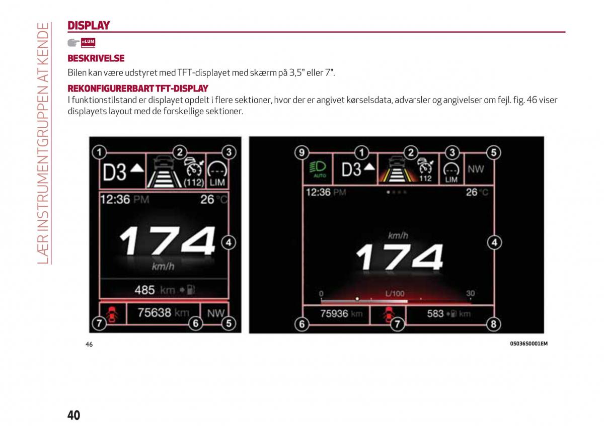 Alfa Romeo Giulia Bilens instruktionsbog / page 42