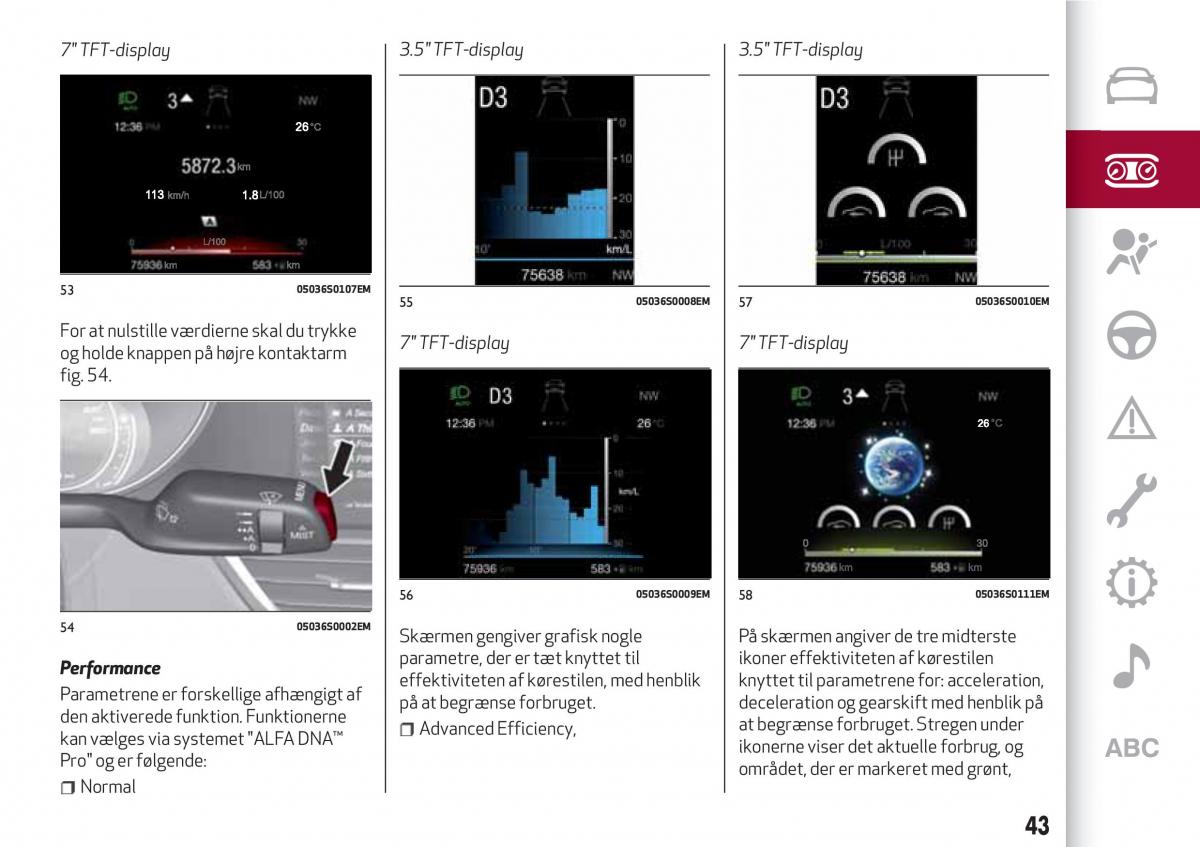 Alfa Romeo Giulia Bilens instruktionsbog / page 45