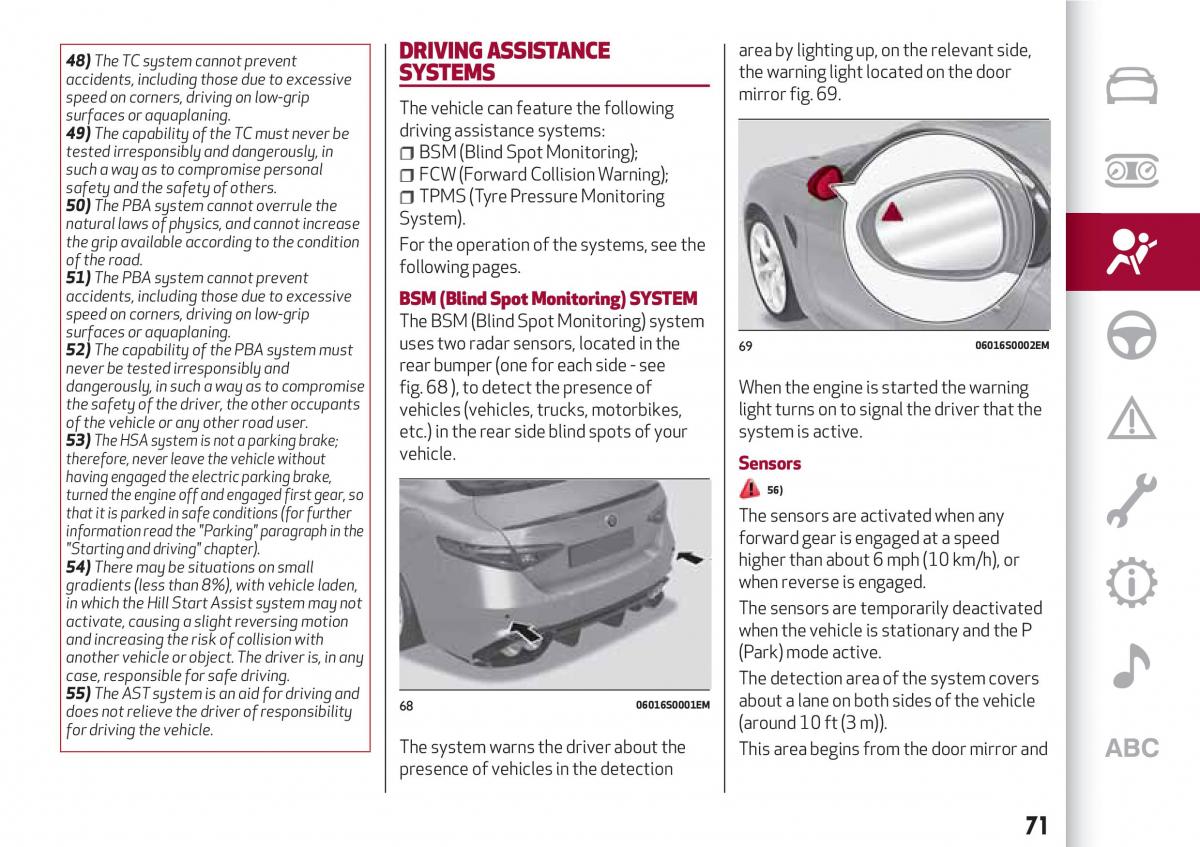 Alfa Romeo Giulia owners manual / page 73