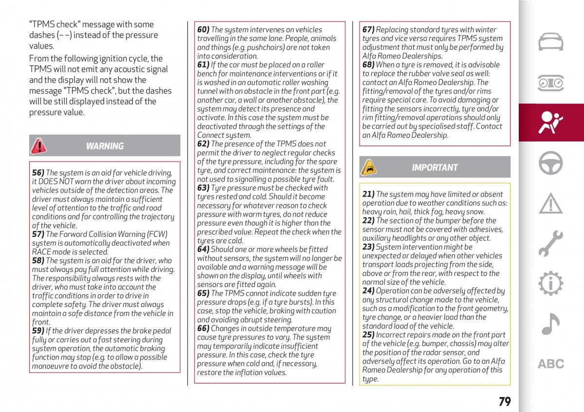 Alfa Romeo Giulia owners manual / page 81