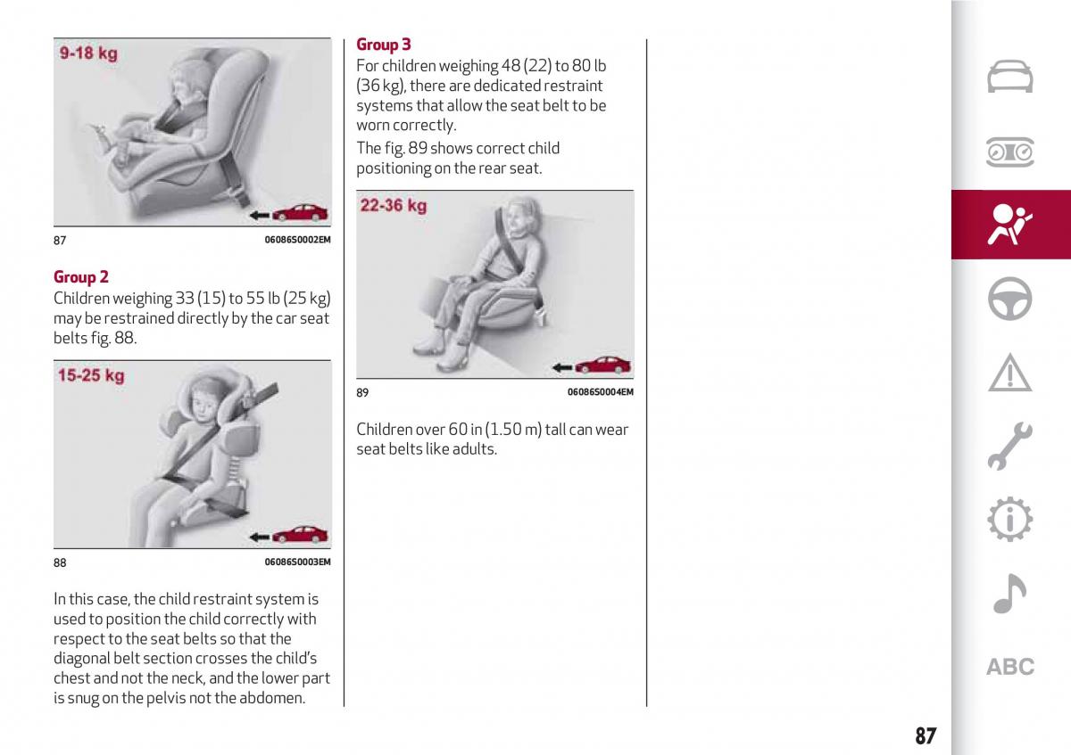 Alfa Romeo Giulia owners manual / page 89