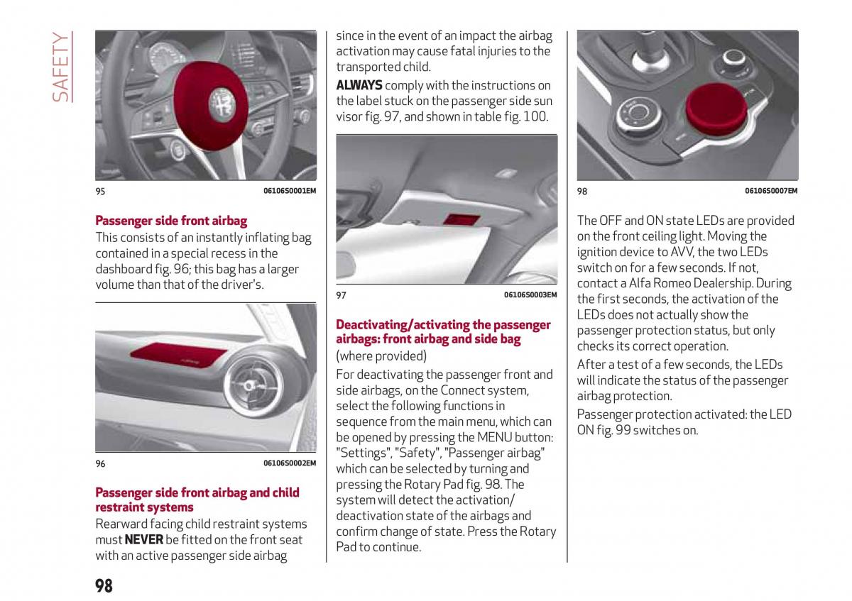 Alfa Romeo Giulia owners manual / page 100