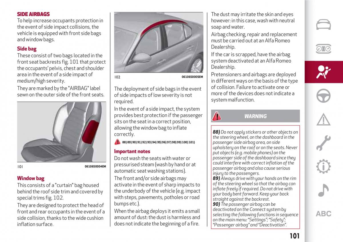 Alfa Romeo Giulia owners manual / page 103