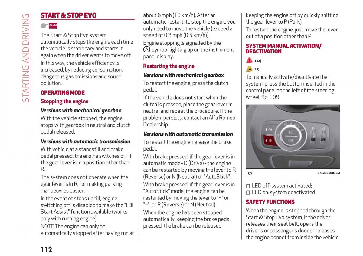 Alfa Romeo Giulia owners manual / page 114