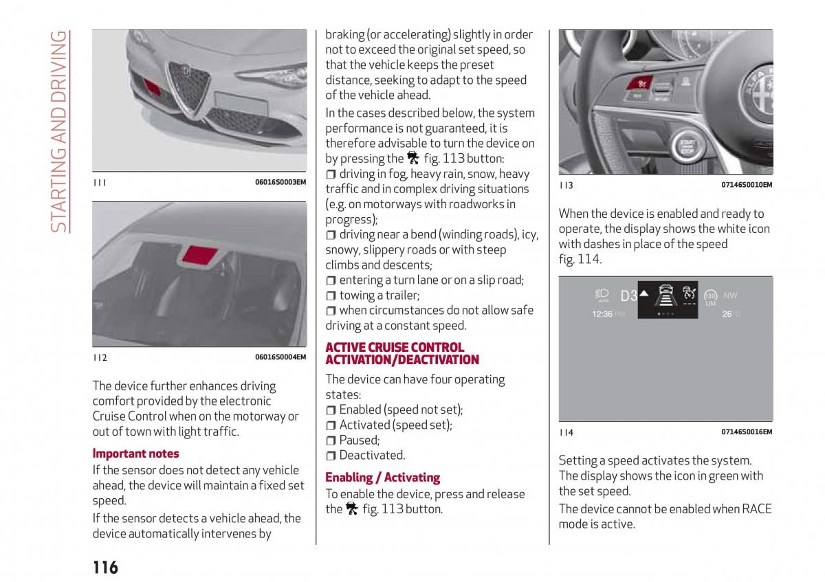 Alfa Romeo Giulia owners manual / page 118