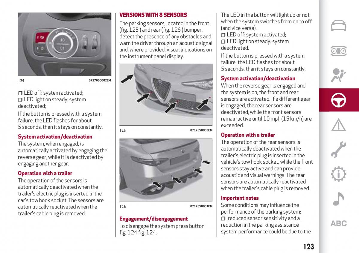 Alfa Romeo Giulia owners manual / page 125