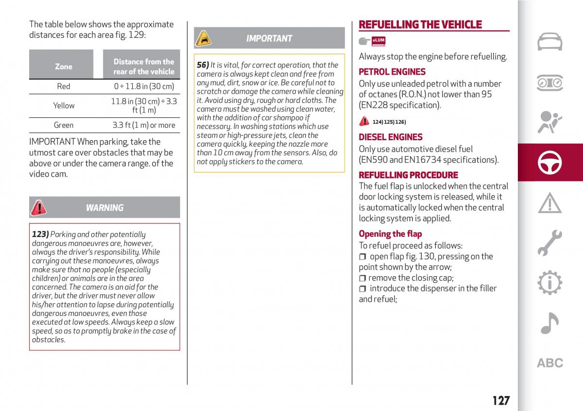 Alfa Romeo Giulia owners manual / page 129