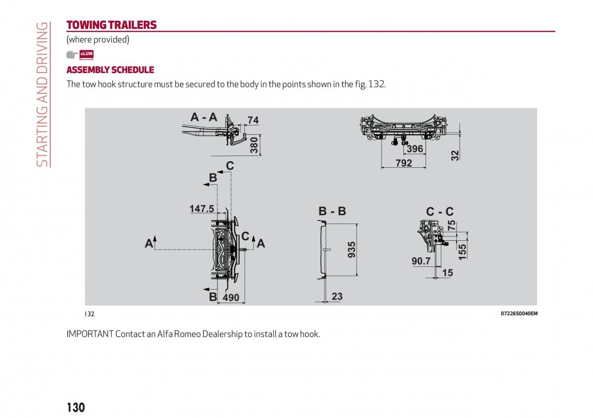 Alfa Romeo Giulia owners manual / page 132