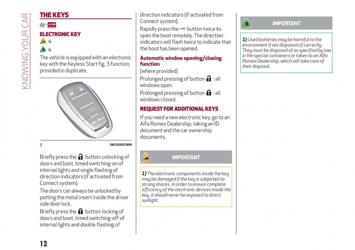 Alfa Romeo Giulia owners manual / page 14