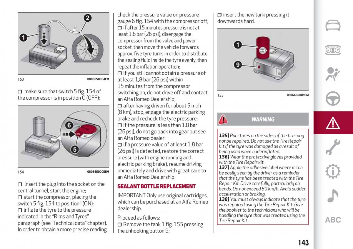 Alfa Romeo Giulia owners manual / page 145