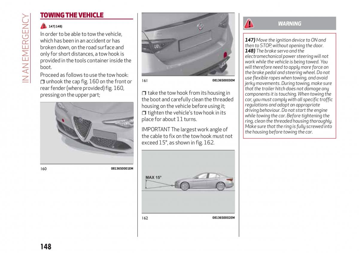 Alfa Romeo Giulia owners manual / page 150