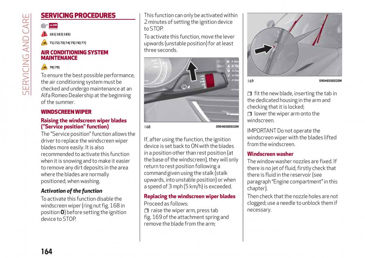 Alfa Romeo Giulia owners manual / page 166