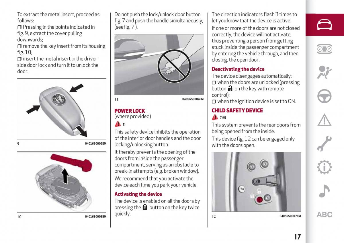 Alfa Romeo Giulia owners manual / page 19