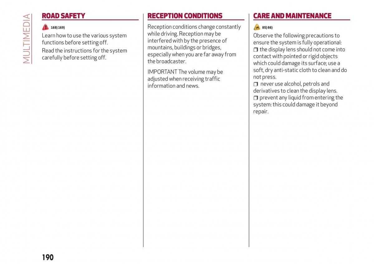 Alfa Romeo Giulia owners manual / page 192