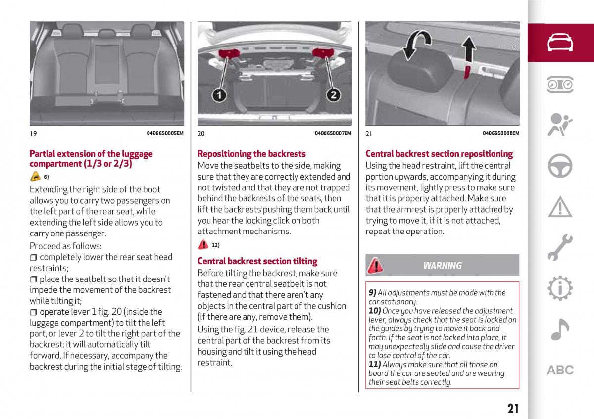 Alfa Romeo Giulia owners manual / page 23