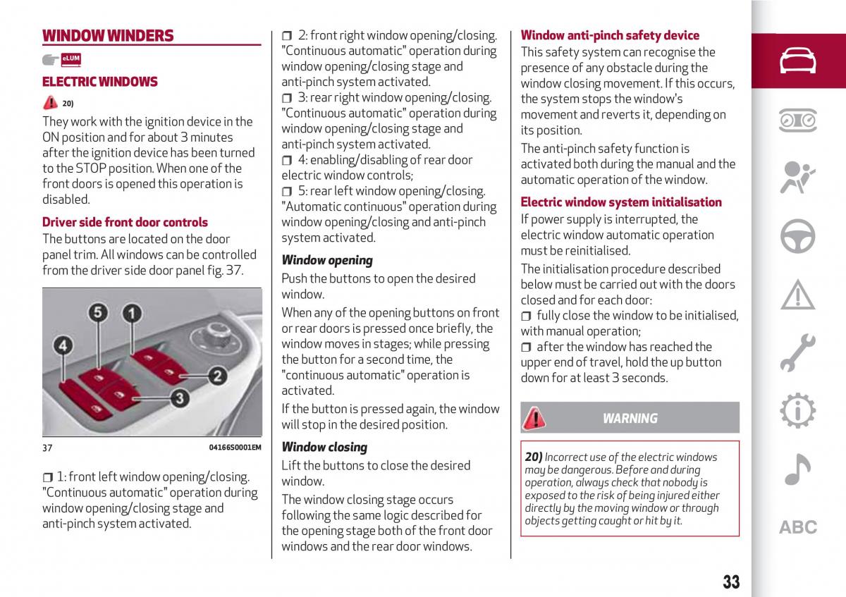 Alfa Romeo Giulia owners manual / page 35