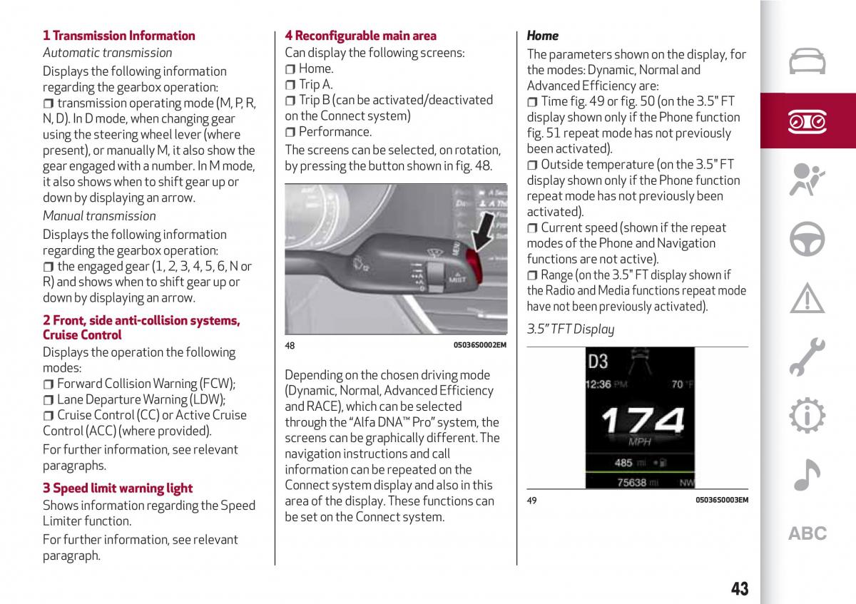 Alfa Romeo Giulia owners manual / page 45