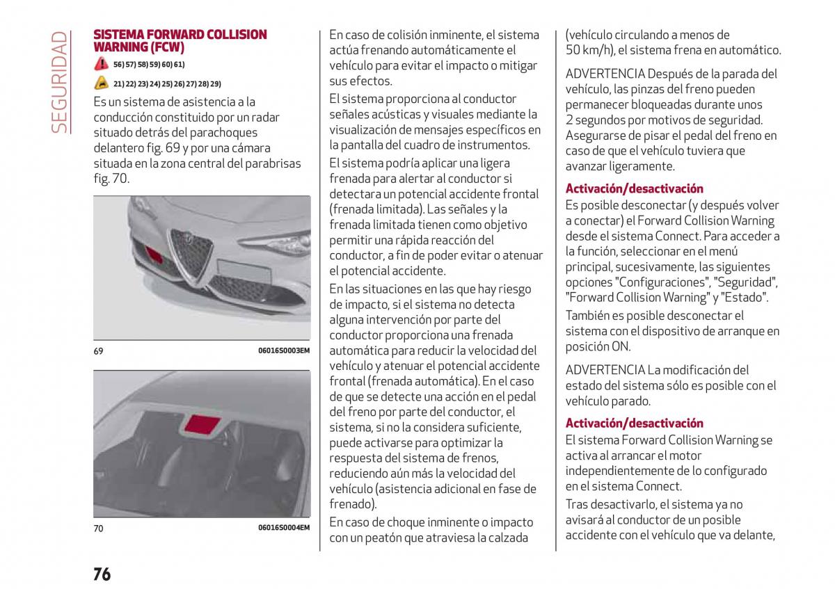 Alfa Romeo Giulia manual del propietario / page 78