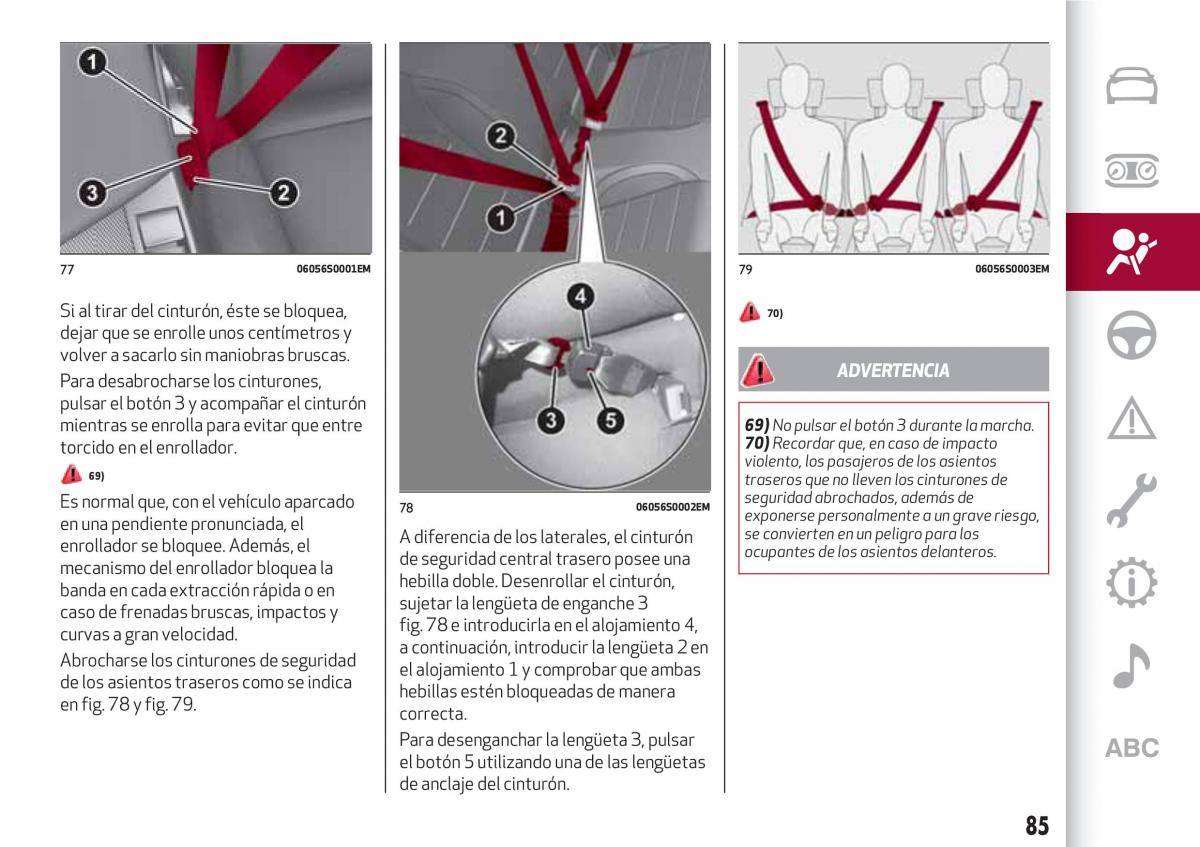 Alfa Romeo Giulia manual del propietario / page 87