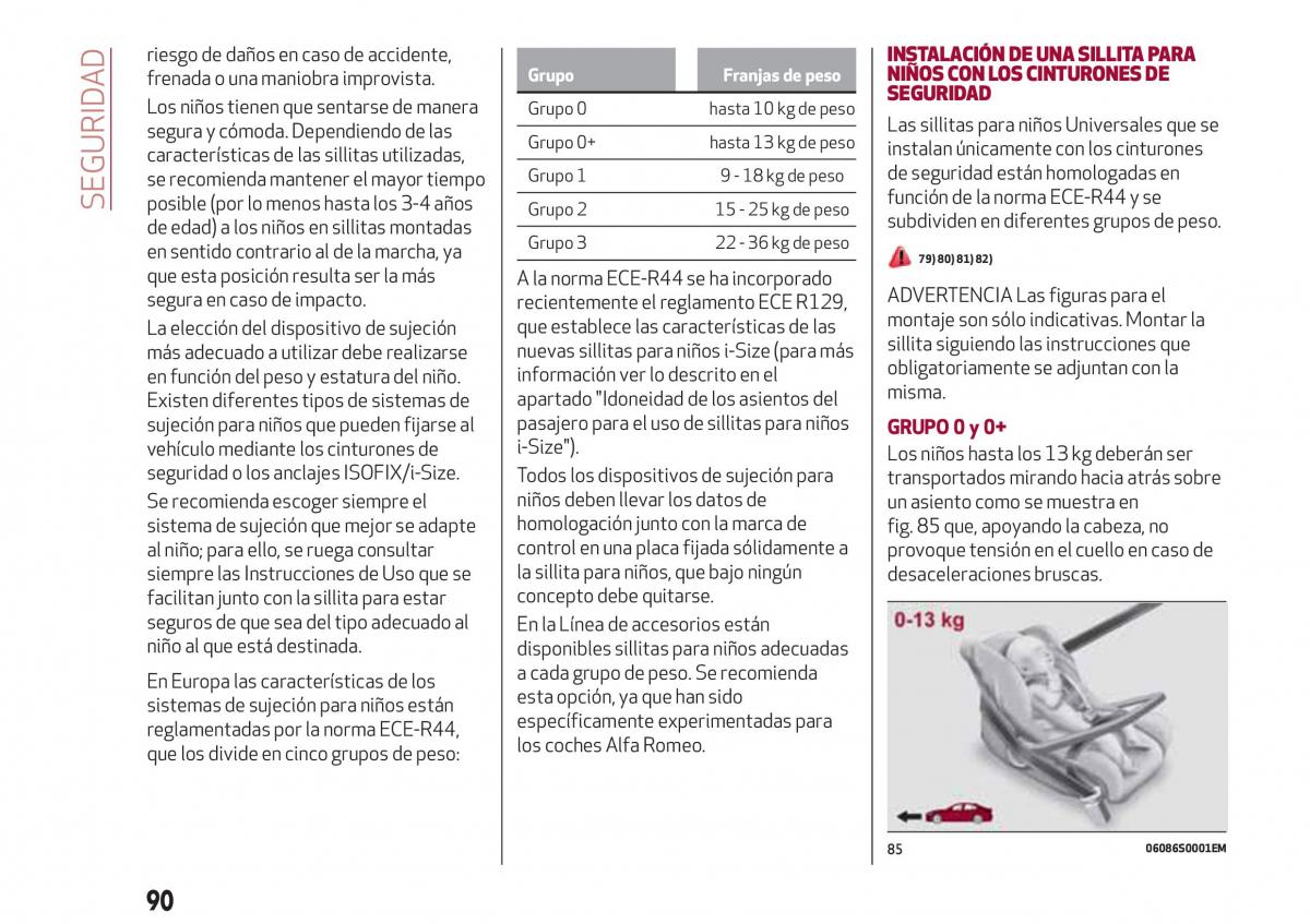 Alfa Romeo Giulia manual del propietario / page 92