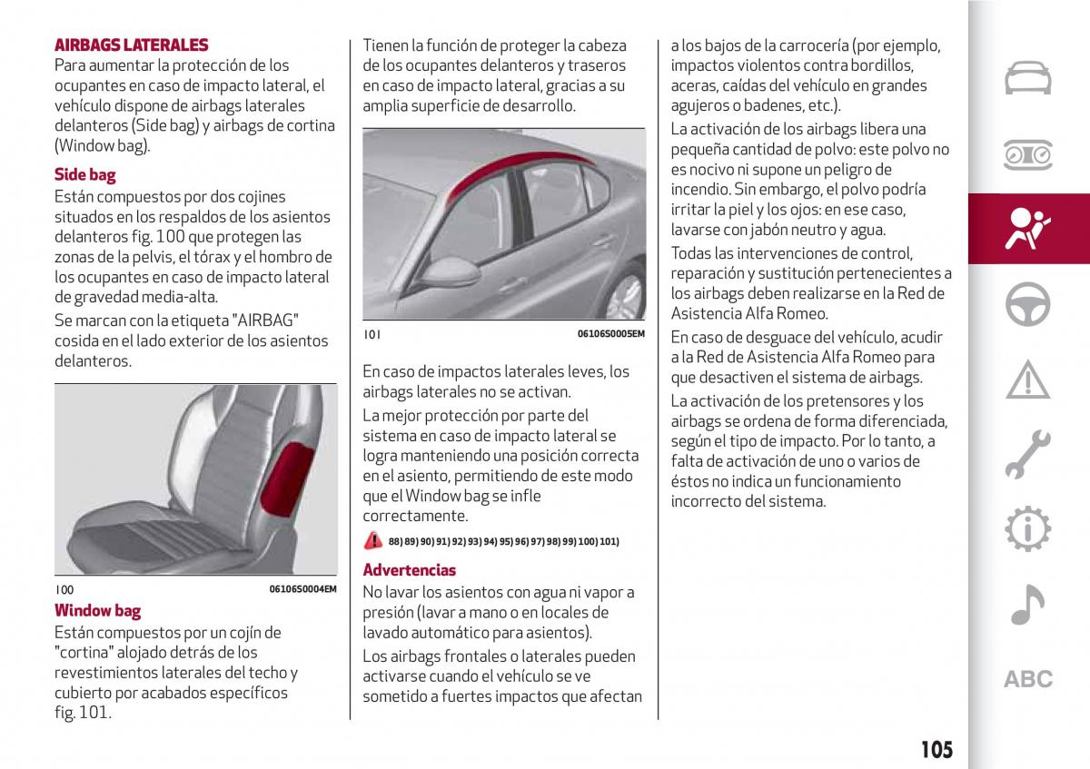 Alfa Romeo Giulia manual del propietario / page 107