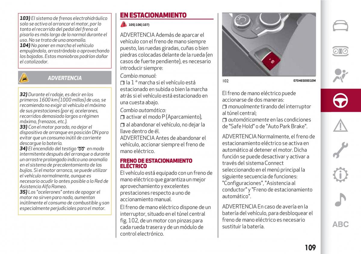 Alfa Romeo Giulia manual del propietario / page 111