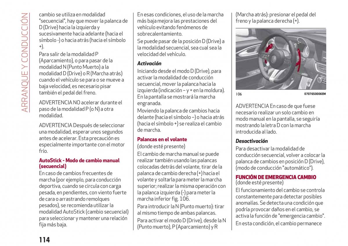 Alfa Romeo Giulia manual del propietario / page 116