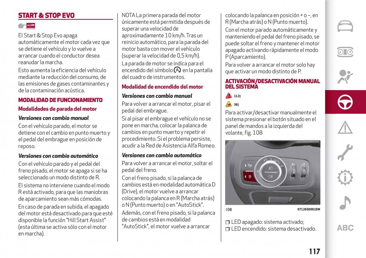 Alfa Romeo Giulia manual del propietario / page 119