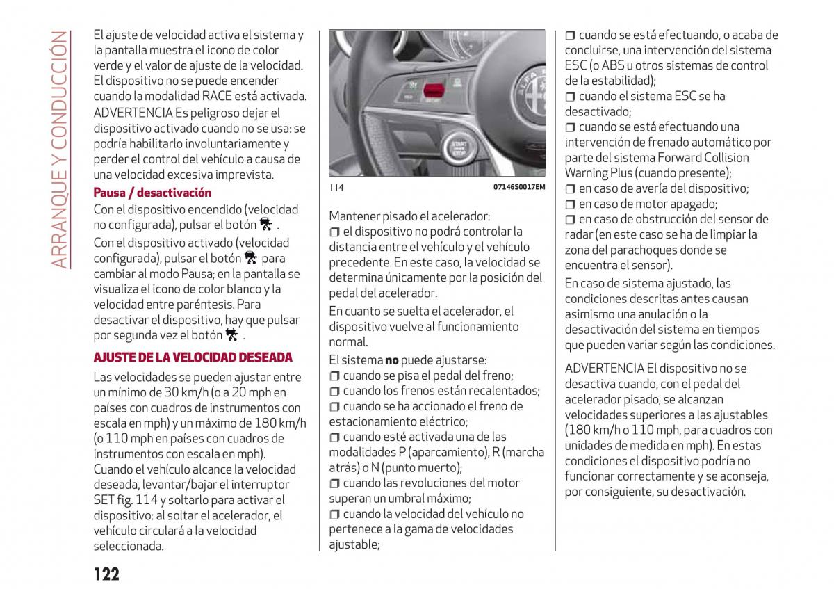 Alfa Romeo Giulia manual del propietario / page 124