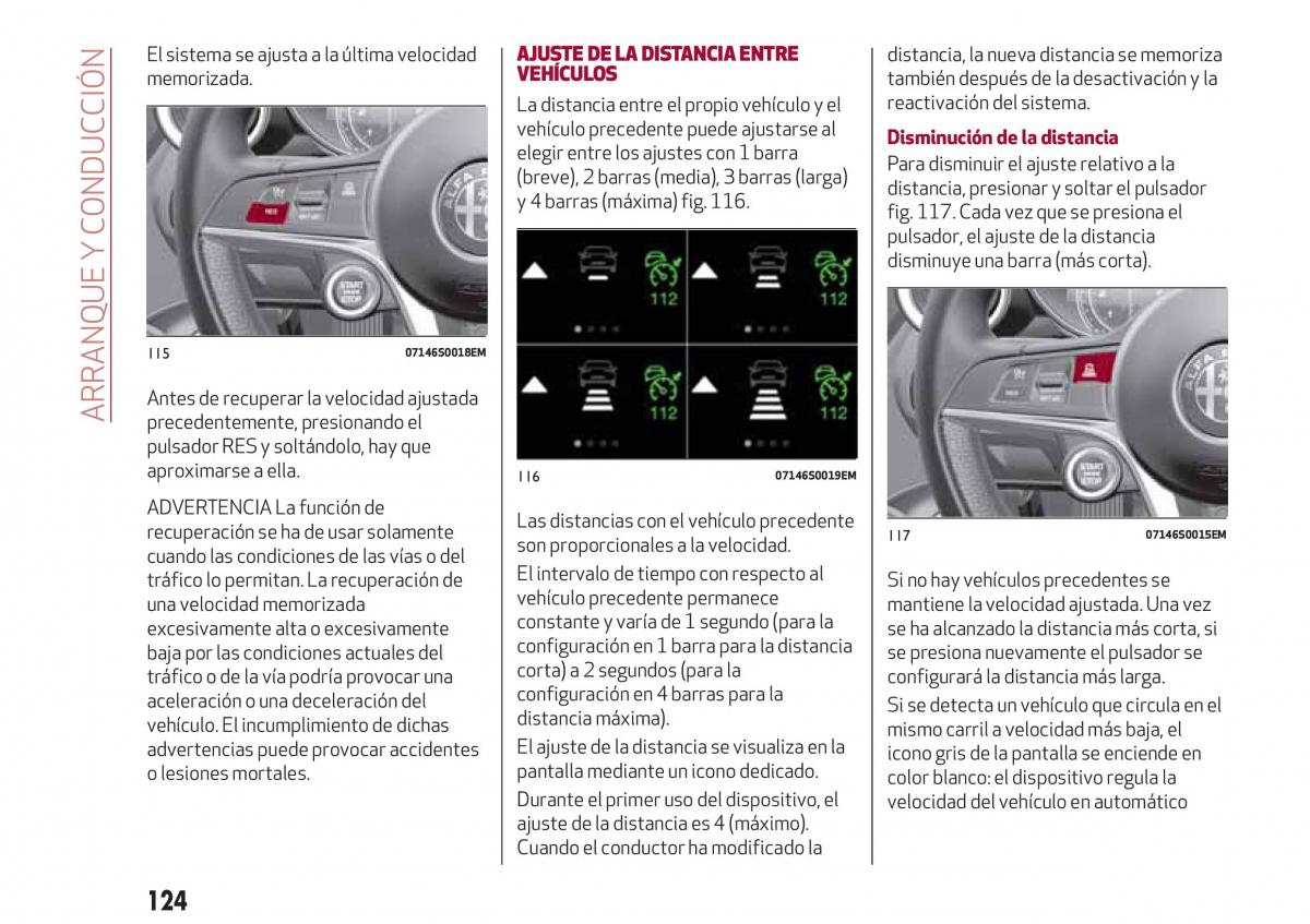 Alfa Romeo Giulia manual del propietario / page 126