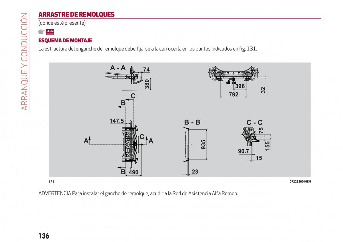 Alfa Romeo Giulia manual del propietario / page 138