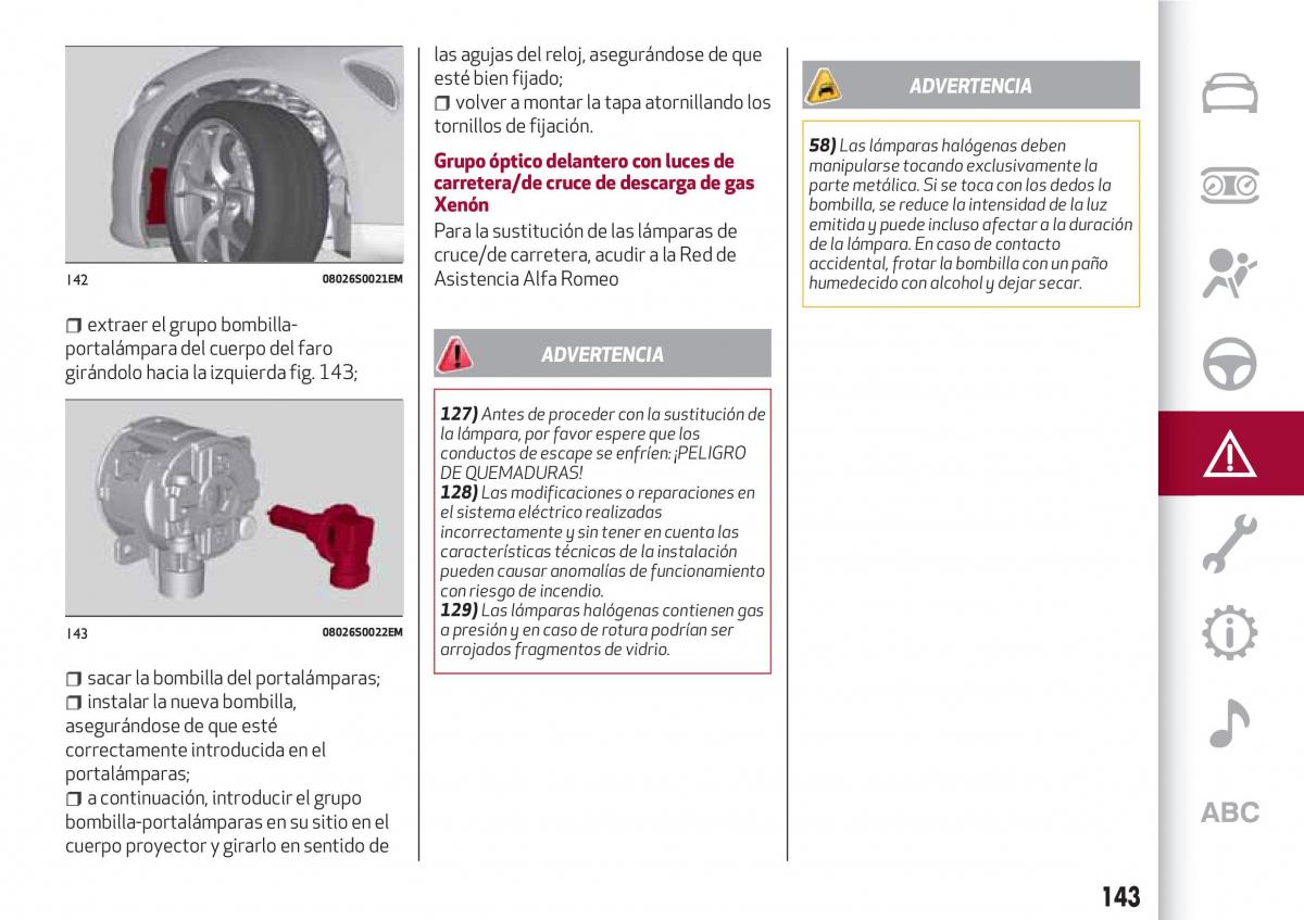 Alfa Romeo Giulia manual del propietario / page 145